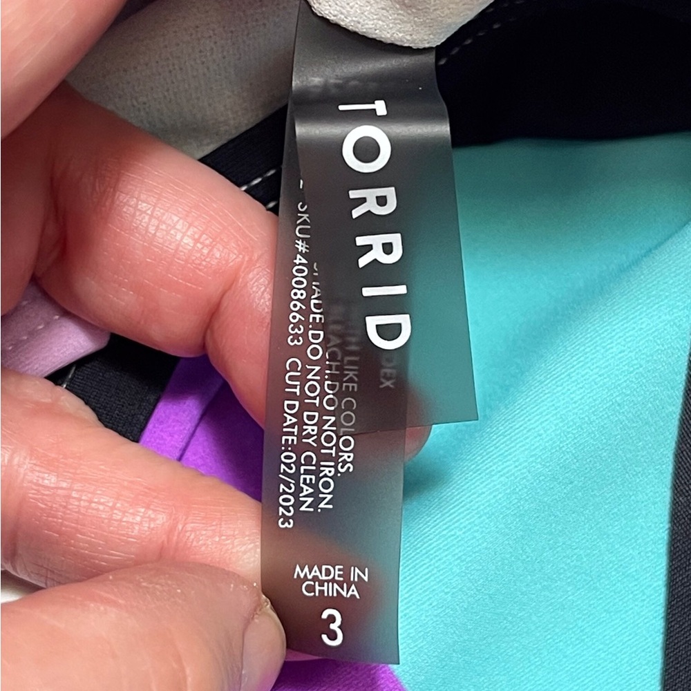 Torrid Geometric Pattern Flutter Sleeve Tankini K… - image 3